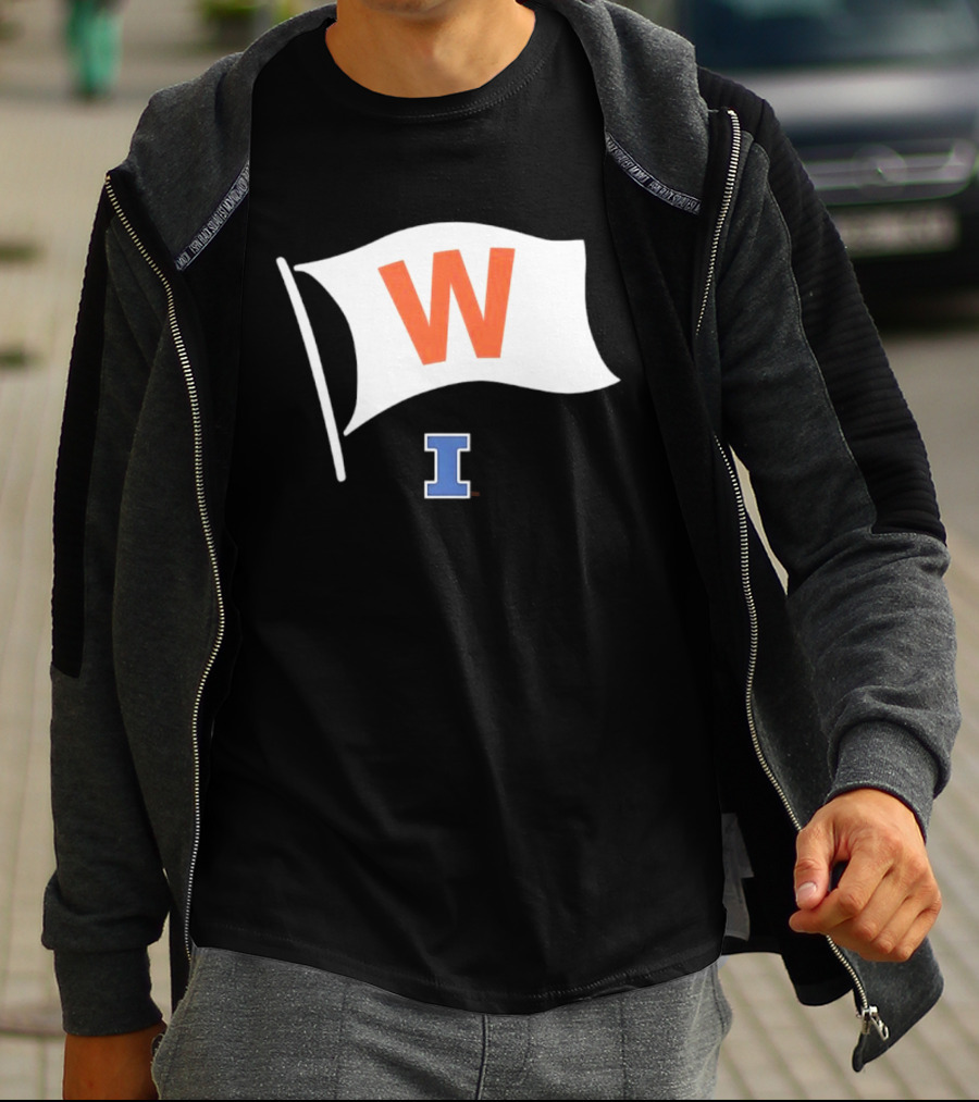 Illinois Fighting Illini Football Fly The W Flag Waving Victory T-Shirt