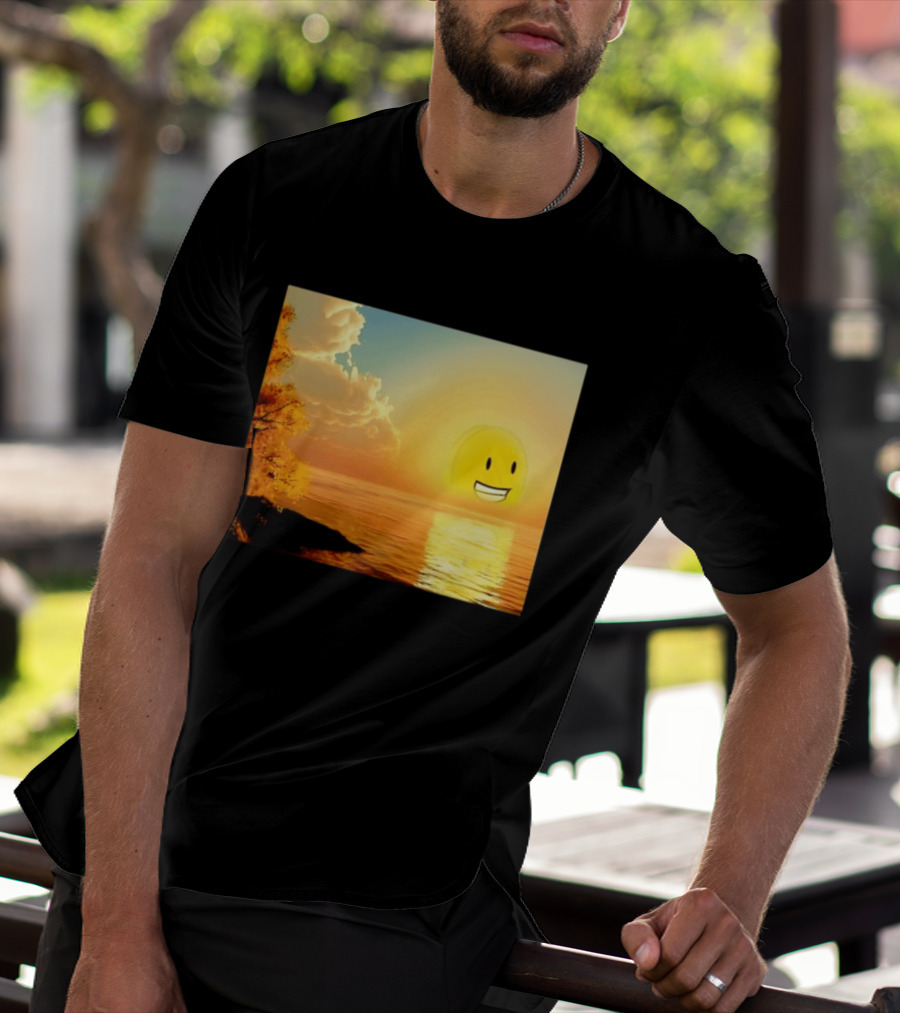Golden Coin Face Sunset Over Water Inspired By Battle For Dream Island T-Shirt