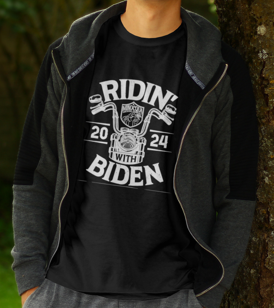 Ridin' With Biden 2024 Minocqua Brewing Company T-Shirt