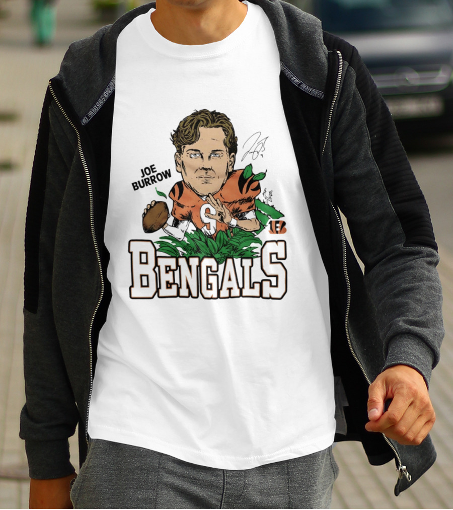 Joe Burrow Bengals Football Caricature Cincinnati T-Shirt
