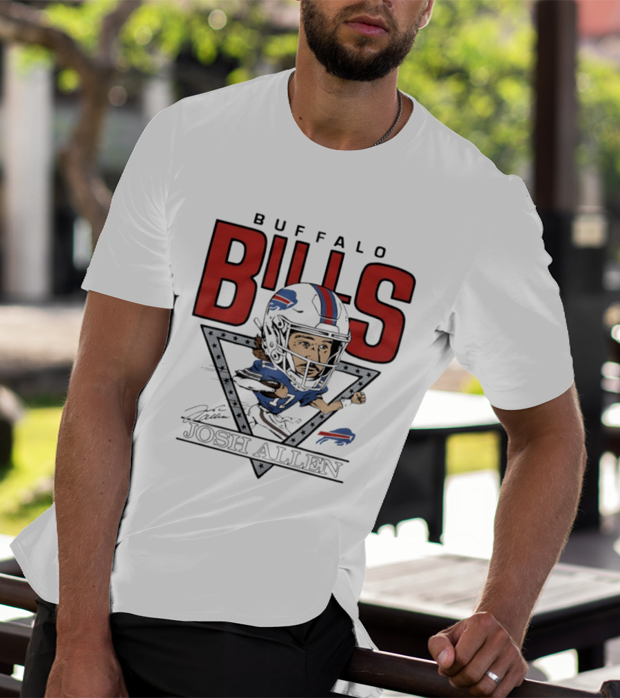 Buffalo Bills Josh Allen Football Caricature Triangle T-Shirt