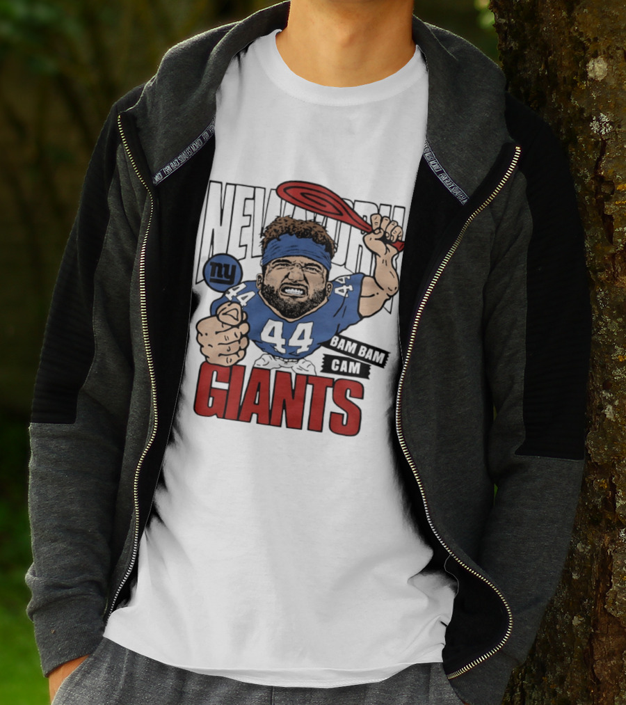 New York Giants Bam Bam Cam 44 Caricature Football ан T-Shirt