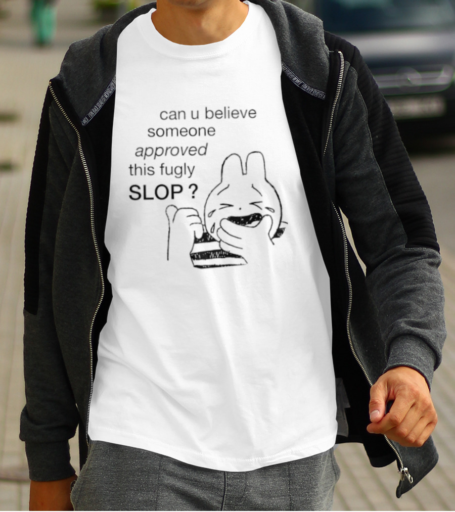Can U Believe Someone Approved This Fugly Slop Cartoon T-Shirt