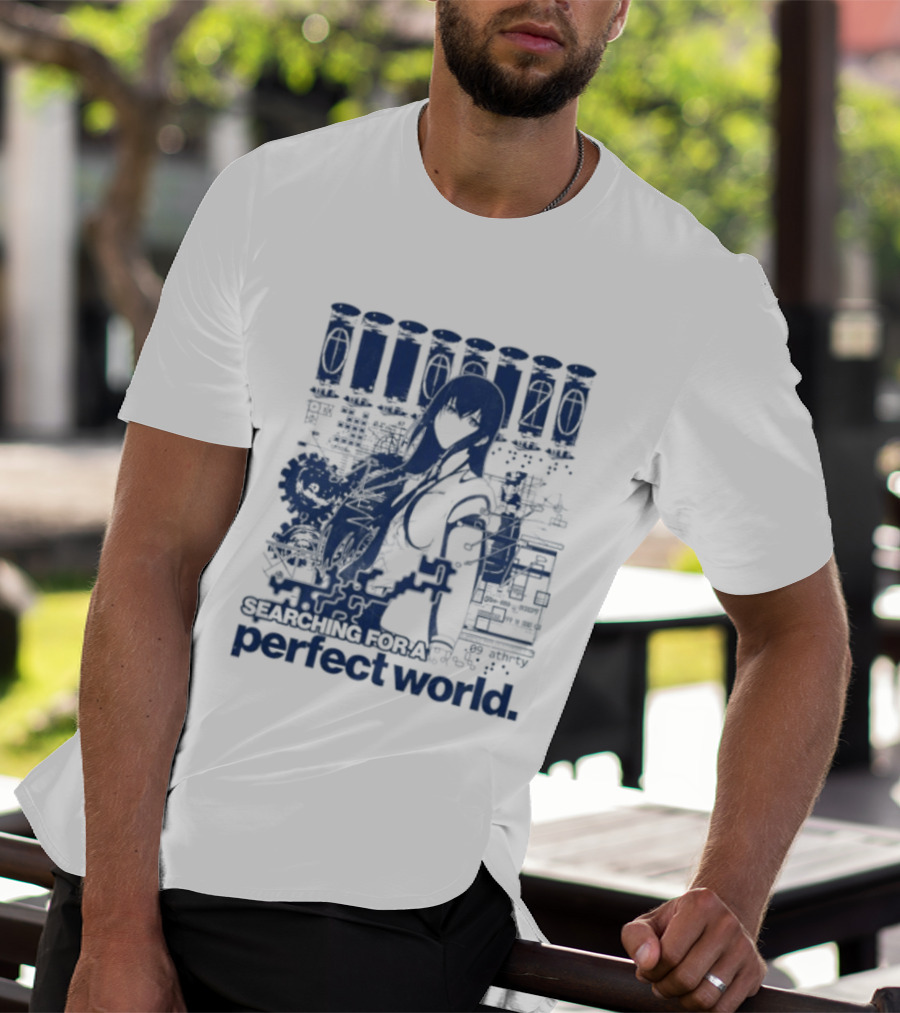 Steins Gate Kurisu Makise Searching For A Perfect World T-Shirt