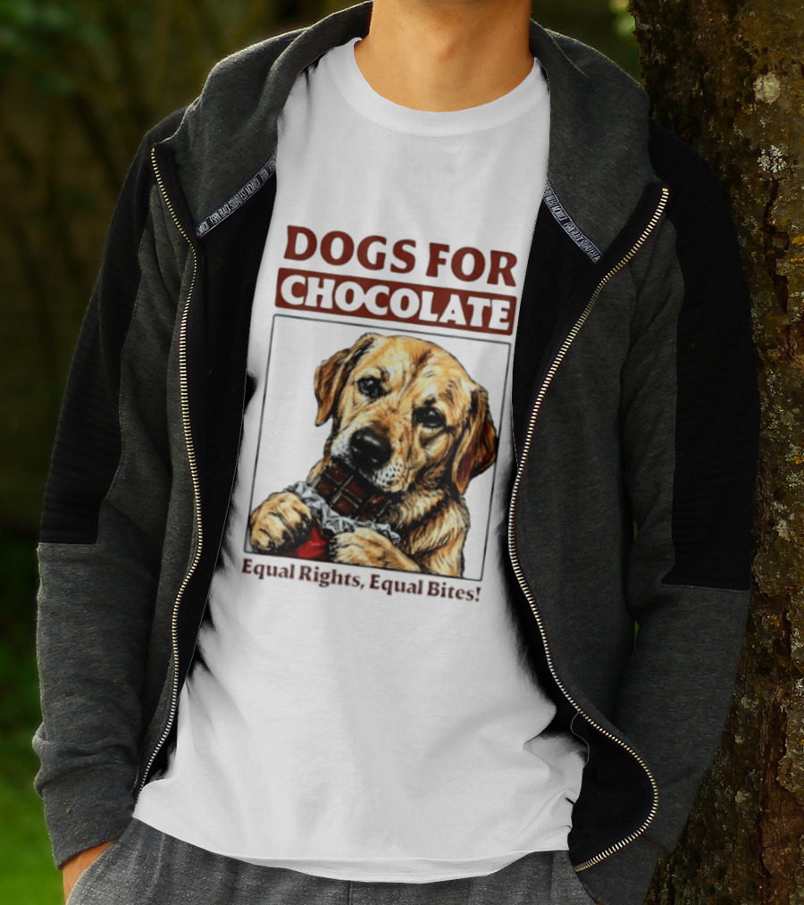 Dogs For Chocolate Equal Rights Equal Bites Retriever Chocolate Bar T-Shirt