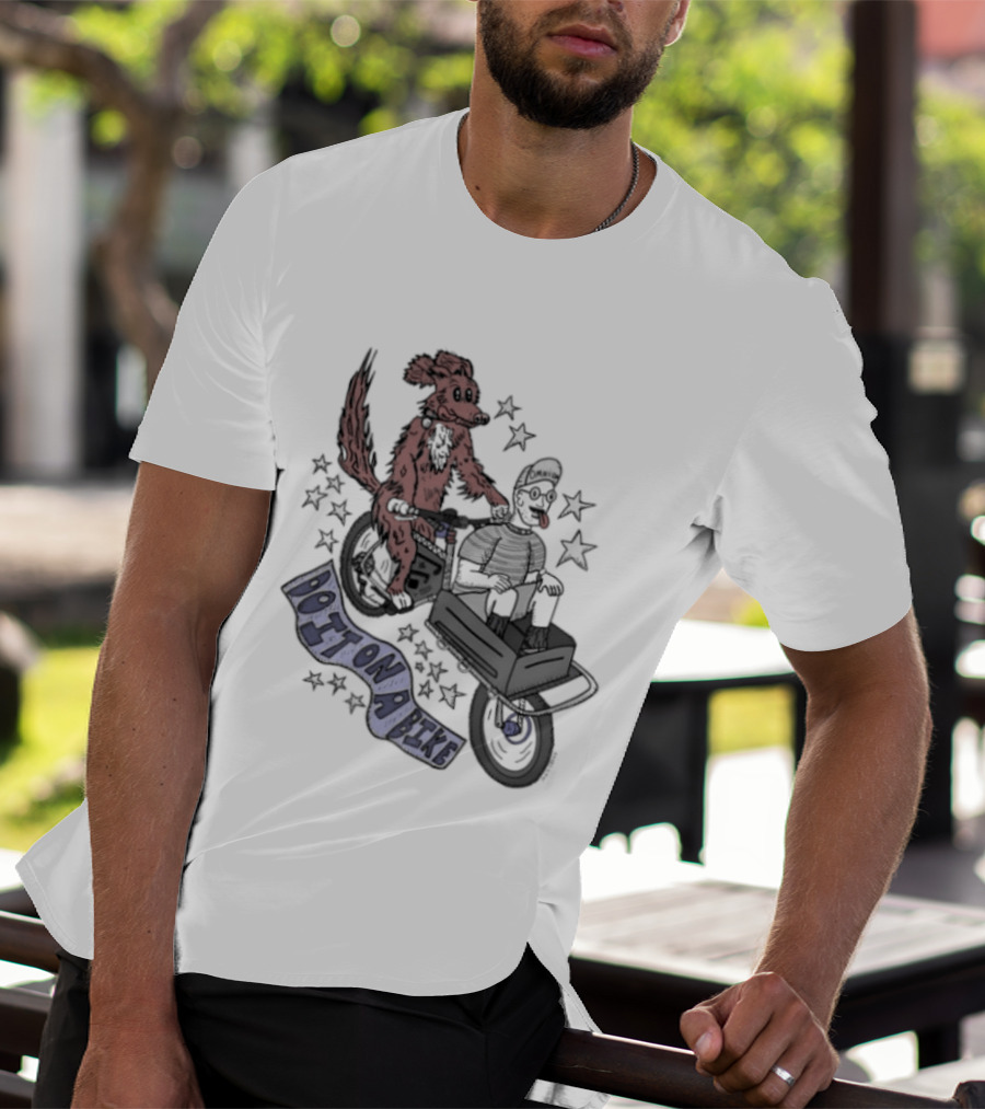 Original Dog On A Bike Omnium Cycling Matt Crank Free And High Stars T-Shirt