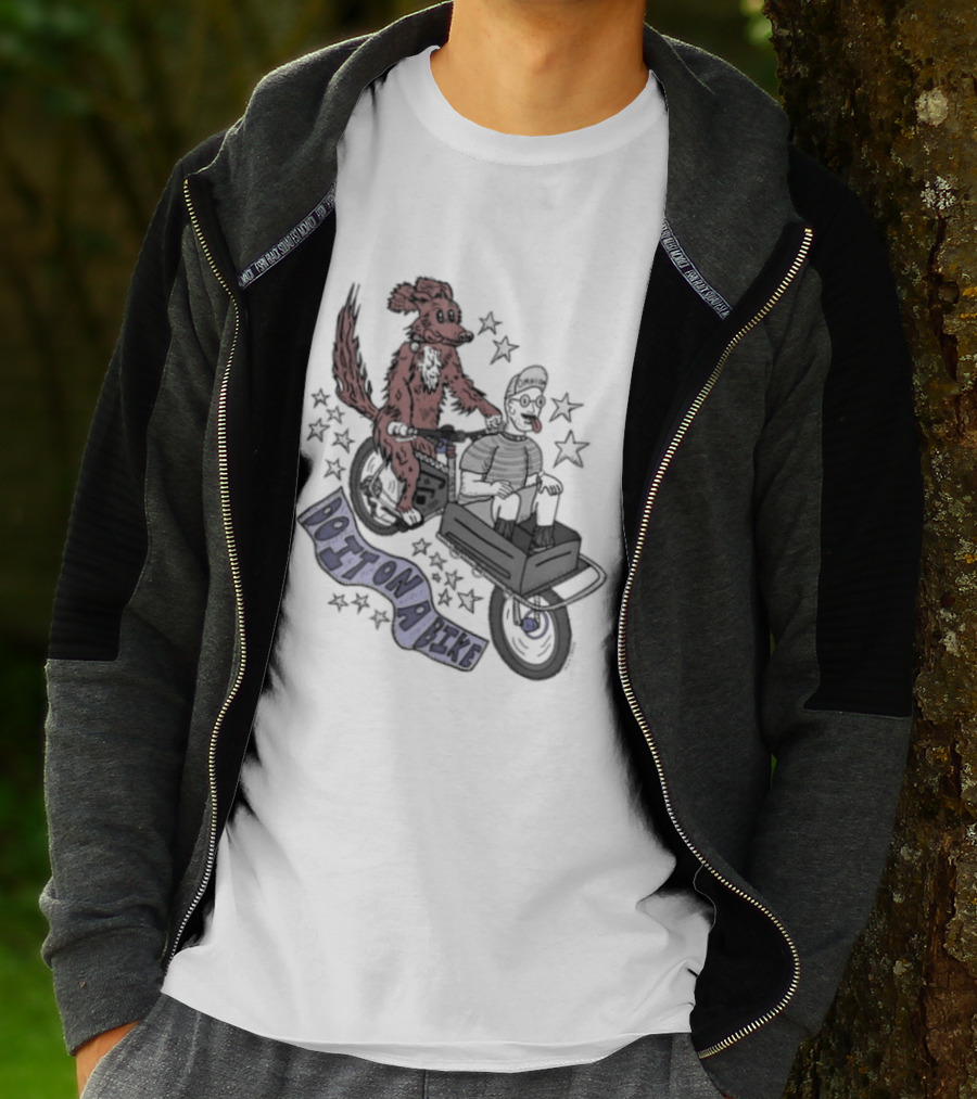 Original Dog On A Bike Omnium Cycling Matt Crank Free And High Stars T-Shirt