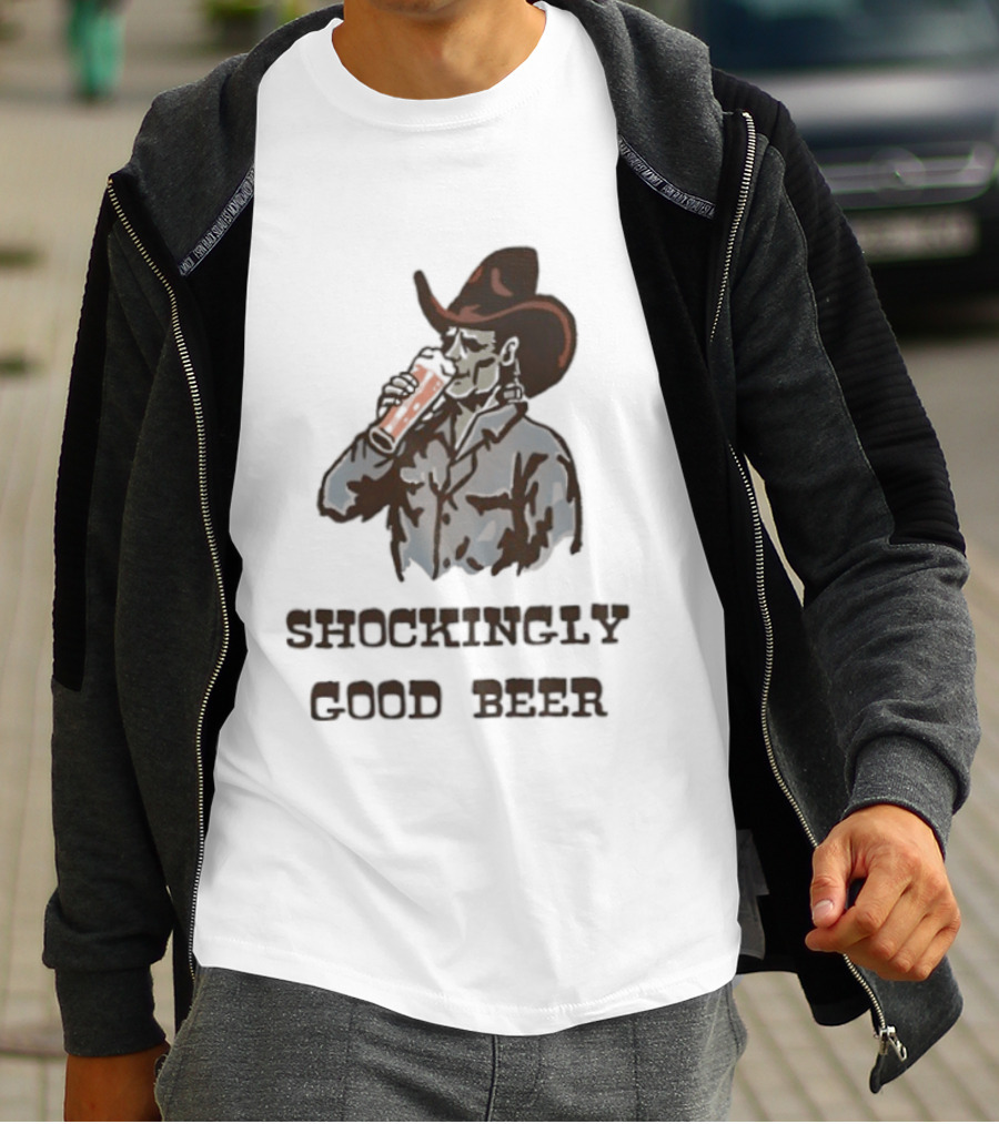 Shockingly Good Beer Cowboy Frankenstein Drinking Beverage T-Shirt