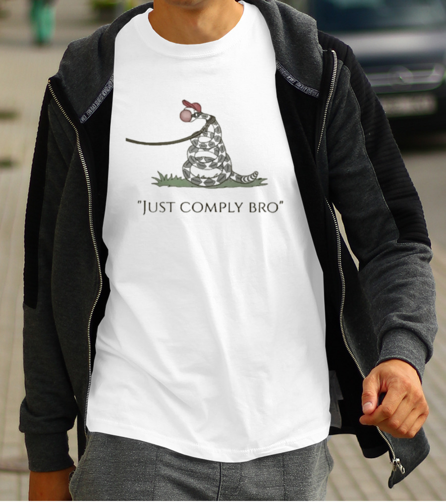 Snake Just Comply Bro Whimsical Red Hat Snake T-Shirt