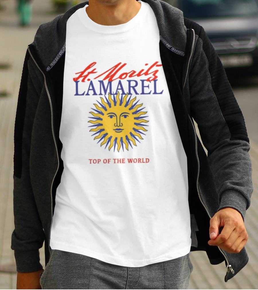 St Moritz Lamarel Sunburst Top Of The World Ski Resort T-Shirt
