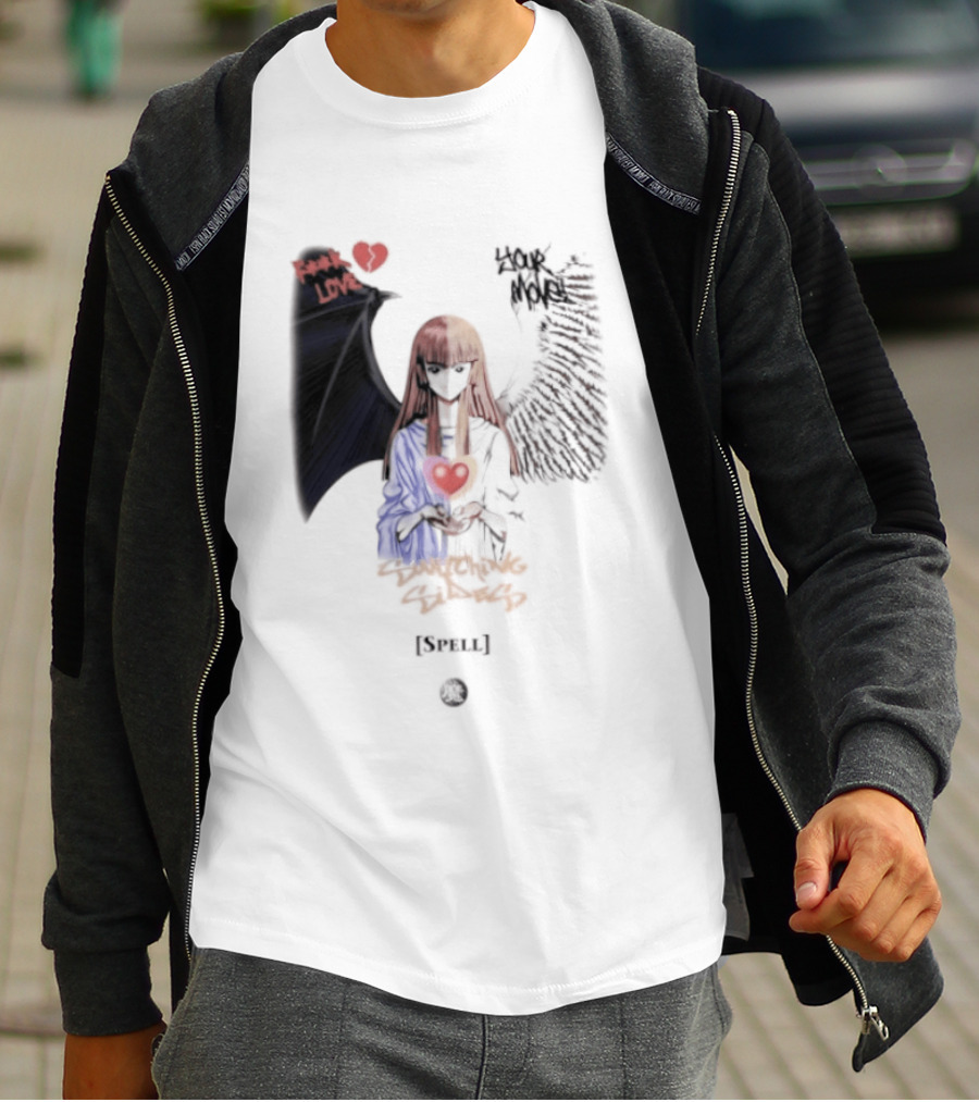 Yu Gi Oh Fuck Love Your Move Switching Sides Spell Dark Angel Heart T-Shirt
