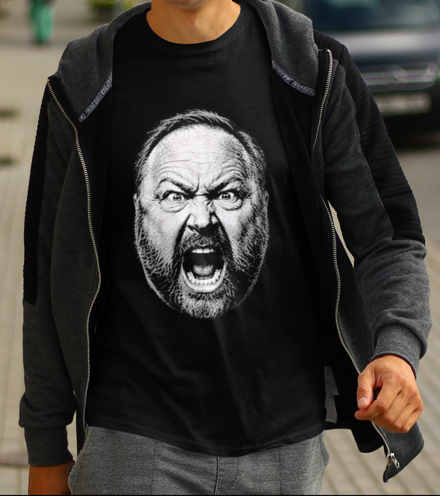 Alex Jones Intense Expression Battle Cry T-Shirt