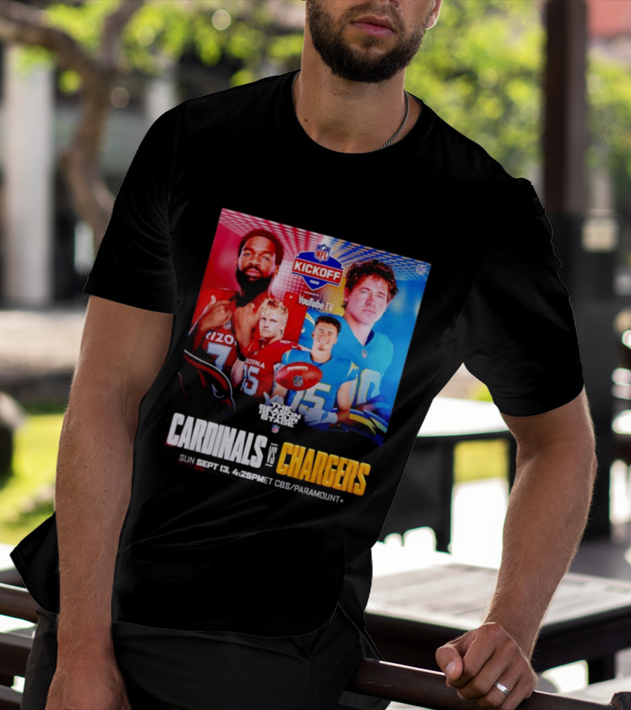 Cardinals Vs Chargers NFL Kickoff 2026 YouTube TV CBS Paramount September 13 T-Shirt