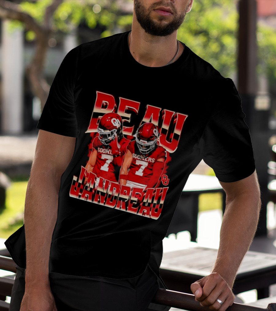 Beau Jandreau Oklahoma Sooners Football Number 7 NCAA Player Collage T-Shirt