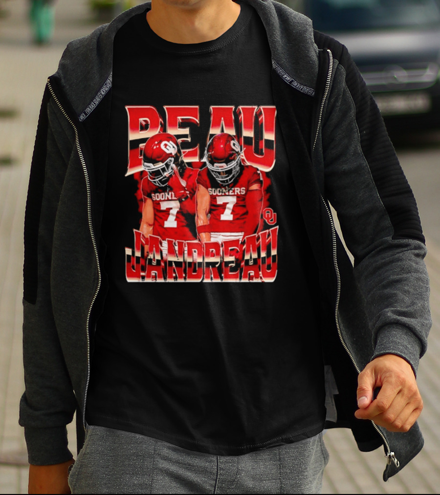 Beau Jandreau Oklahoma Sooners Football Number 7 NCAA Player Collage T-Shirt