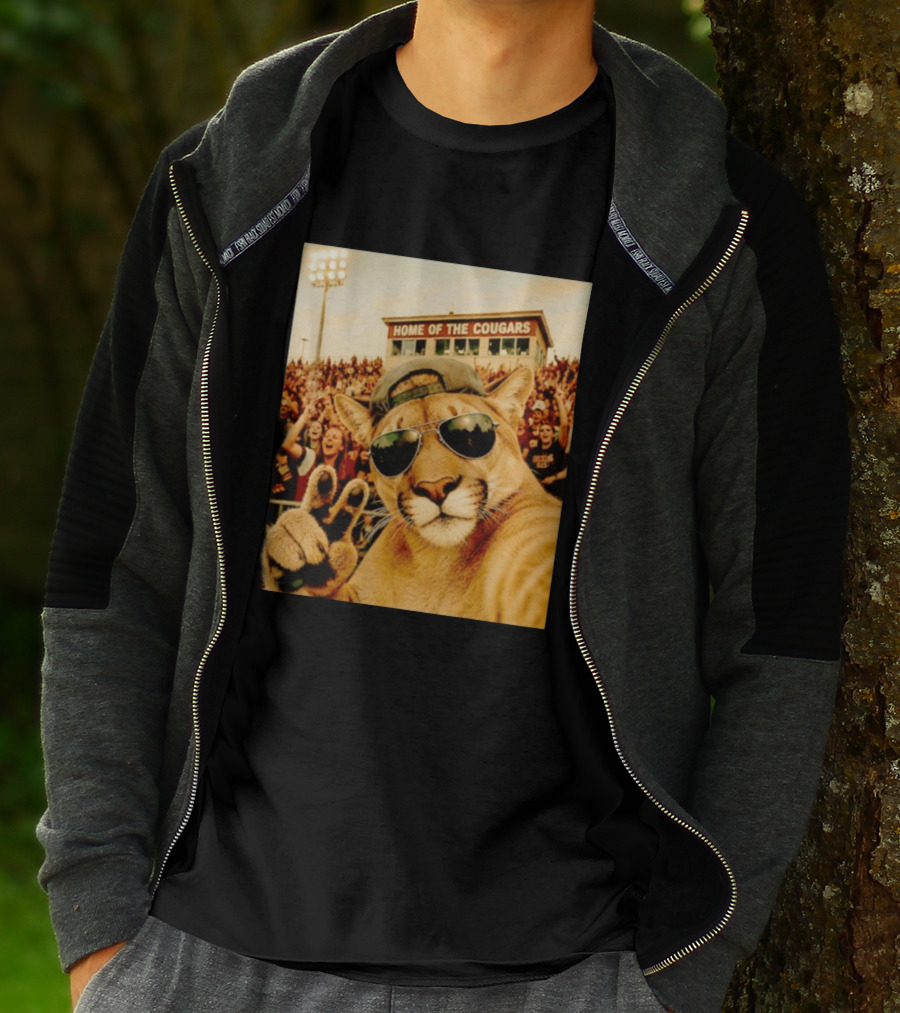 Cougar Selfie Home Of The Cougars Game Day Crowd T-Shirt