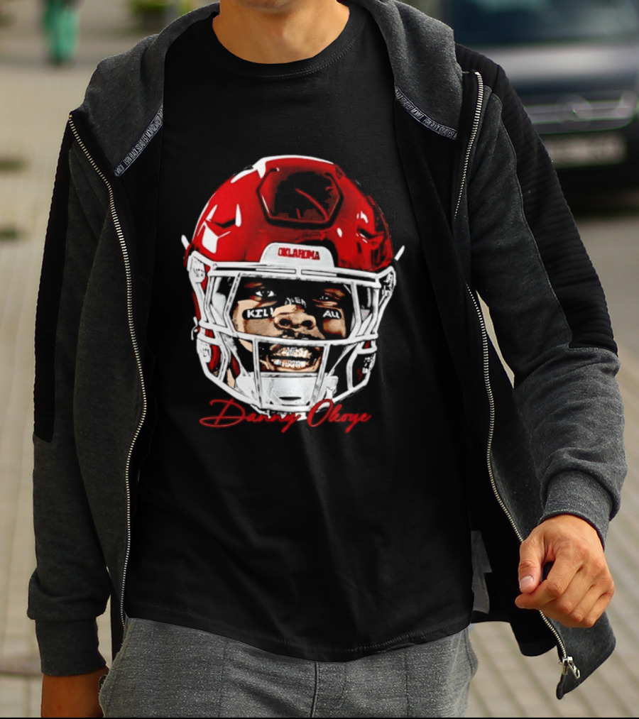 Danny Okoye Oklahoma Sooners Football Helmet Swag T-Shirt