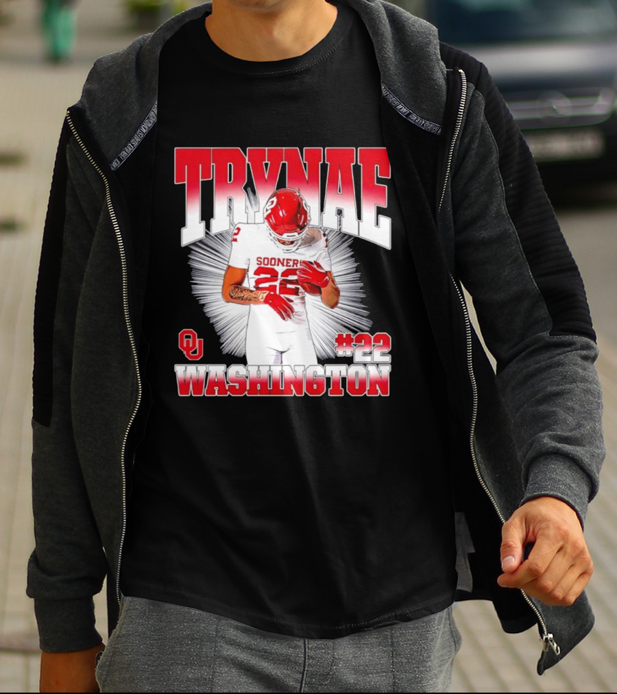 Trynae Washington Sooners Football #22 Oklahoma Player T-Shirt