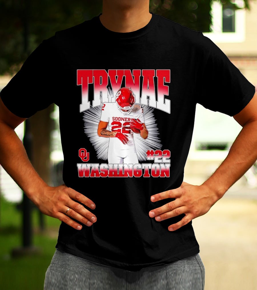 Trynae Washington Sooners Football #22 Oklahoma Player T-Shirt