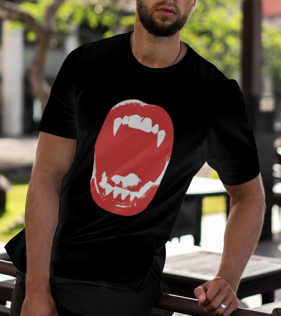 Vampire Fangs Open Mouth Red T-Shirt