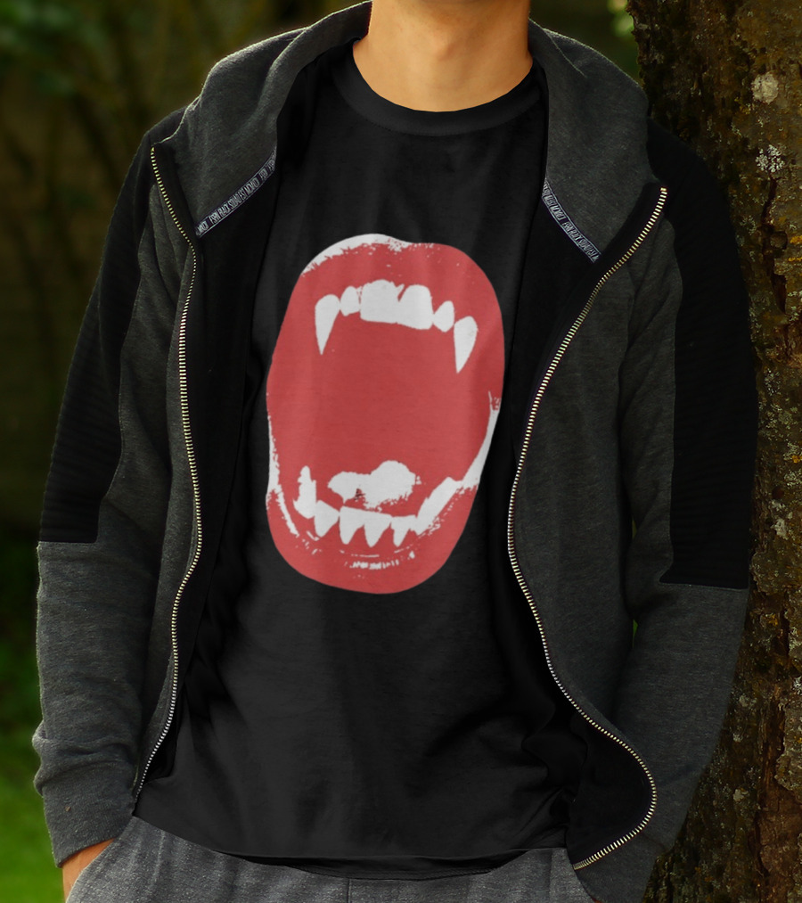 Vampire Fangs Open Mouth Red T-Shirt