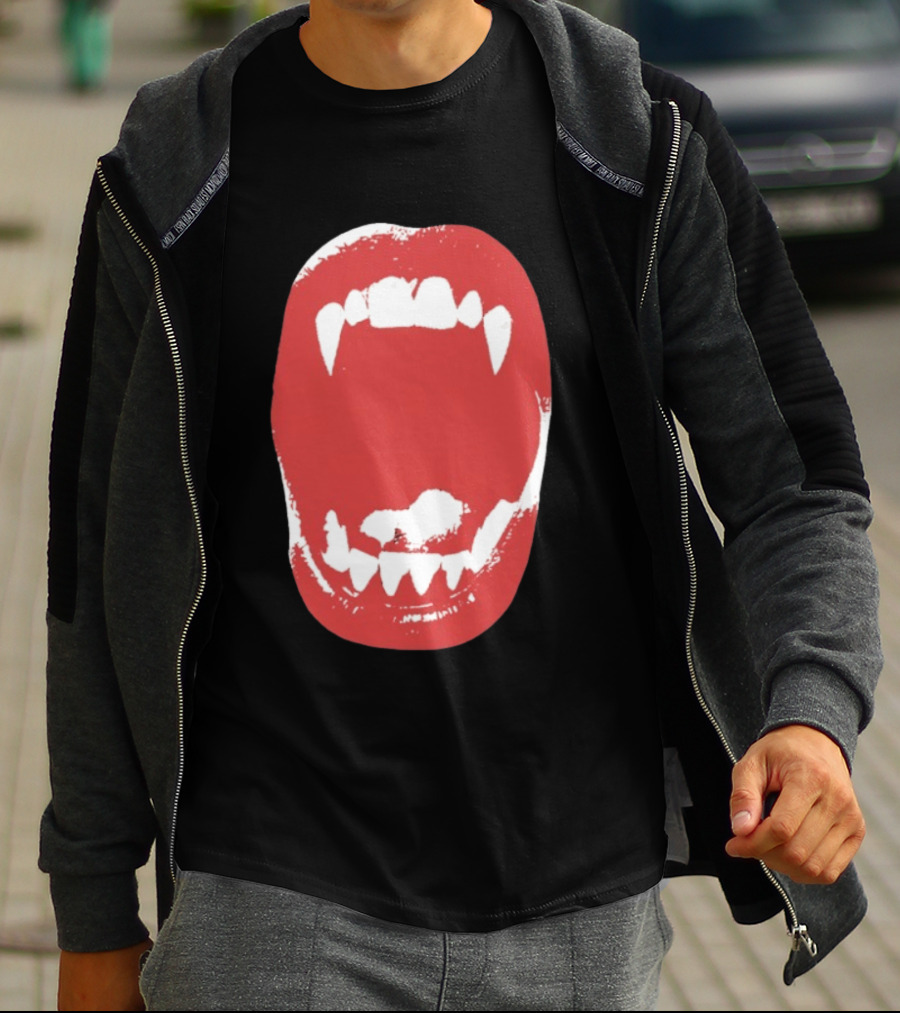 Vampire Fangs Open Mouth Red T-Shirt