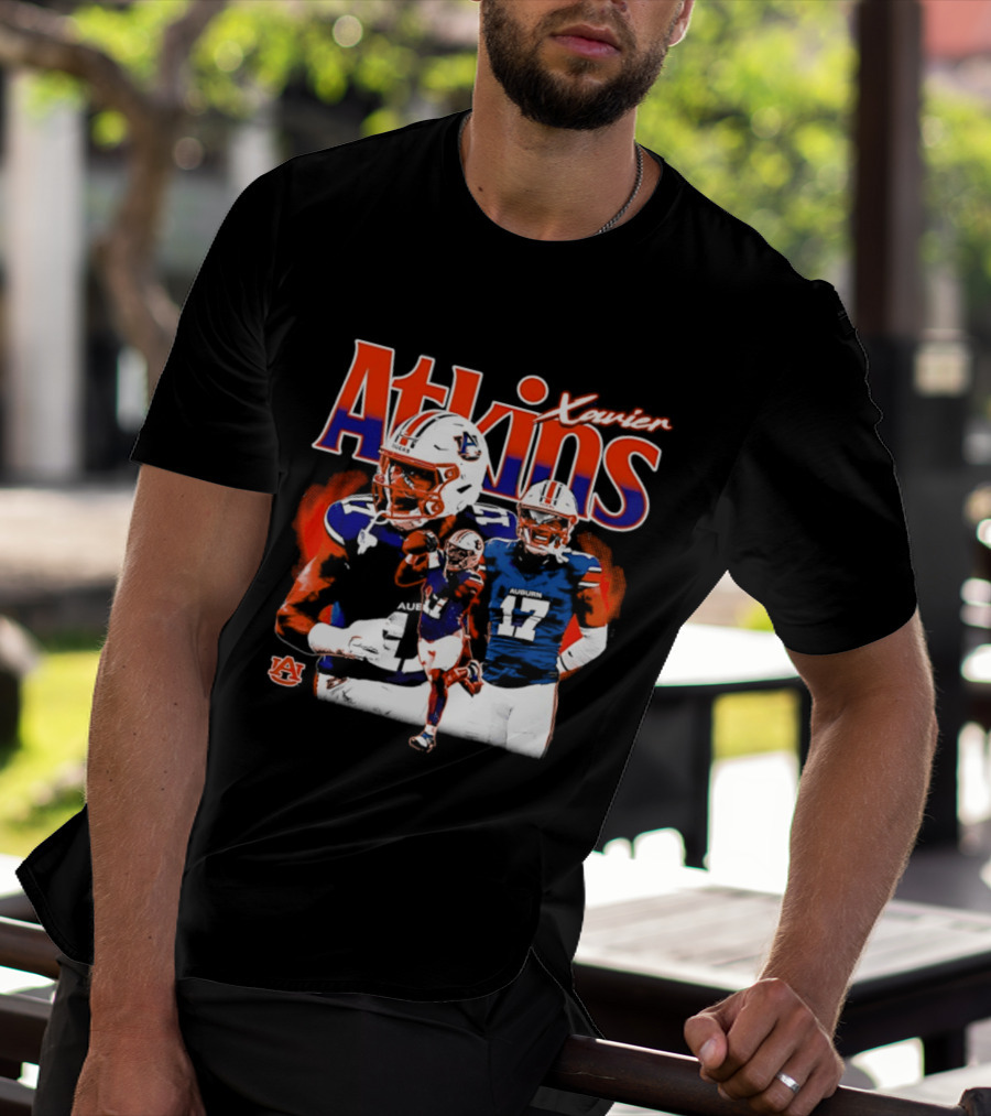 Xavier Atkins Auburn Tigers Football Player Number 17 Collage T-Shirt