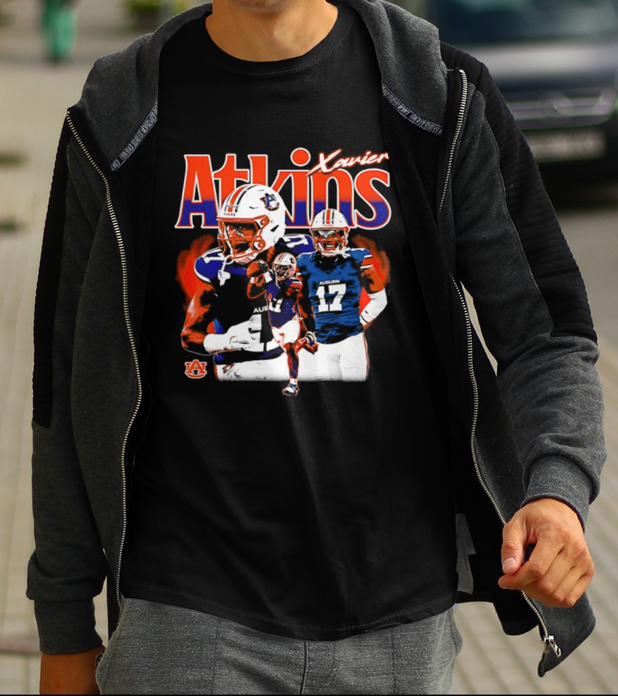 Xavier Atkins Auburn Tigers Football Player Number 17 Collage T-Shirt