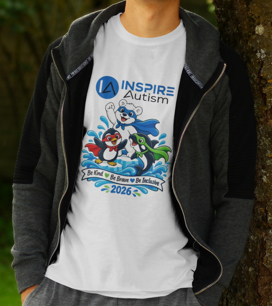 Inspire Autism Hero Walk 2026 Be Kind Brave Inclusive T-Shirt