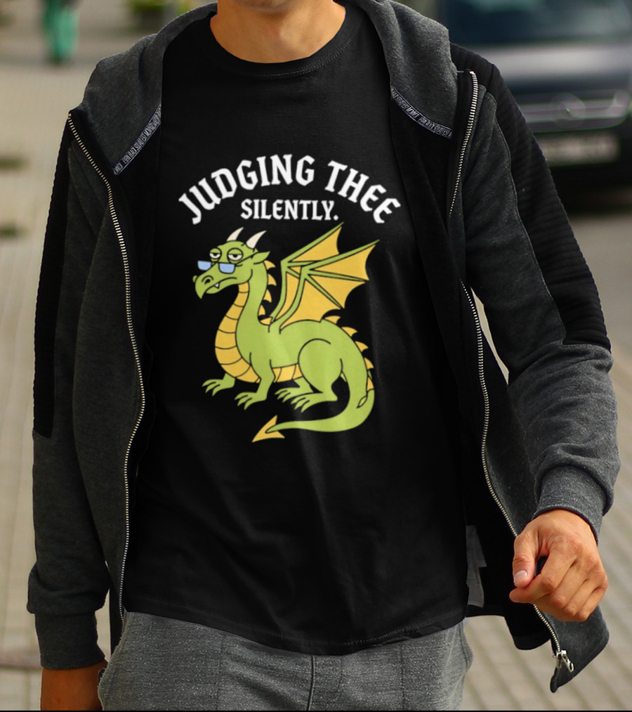Judging Thee Silently Dragon With Sunglasses T-Shirt