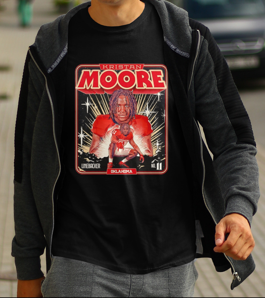 Kristan Moore Linebacker 11 Oklahoma Sooners Football T-Shirt