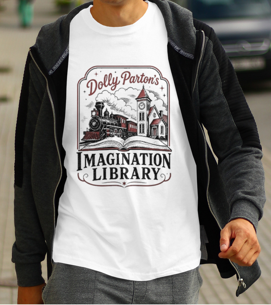 Dolly Parton's Imagination Library Train And Tower Scene T-Shirt