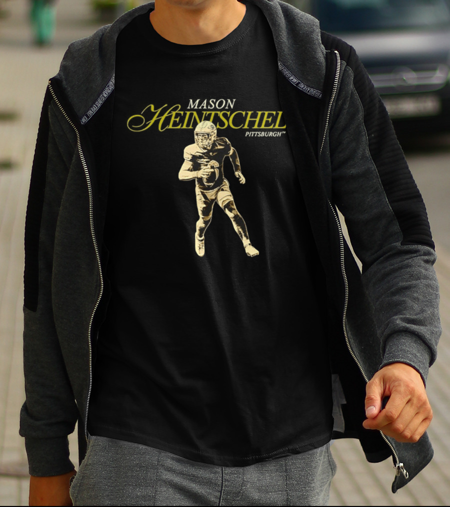 Mason Heintschel Pitt Panthers Football Player Action Pose T-Shirt