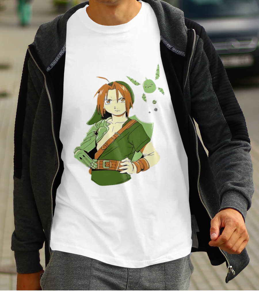 Edward Elric Crossover With Link Costume From Fullmetal Alchemist T-Shirt