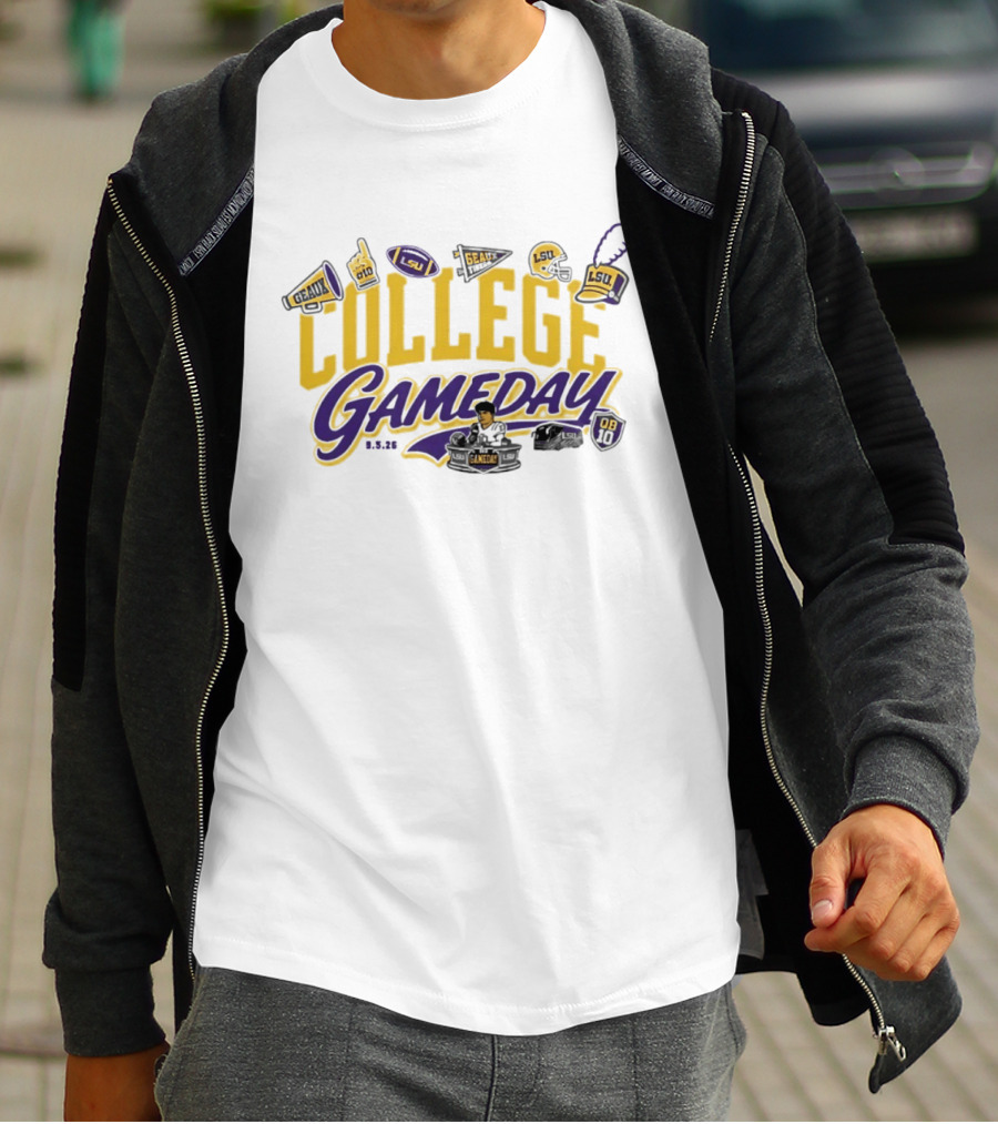 LSU Tigers College Gameday ESPN 2026 Sam Leavitt Week 1 T-Shirt