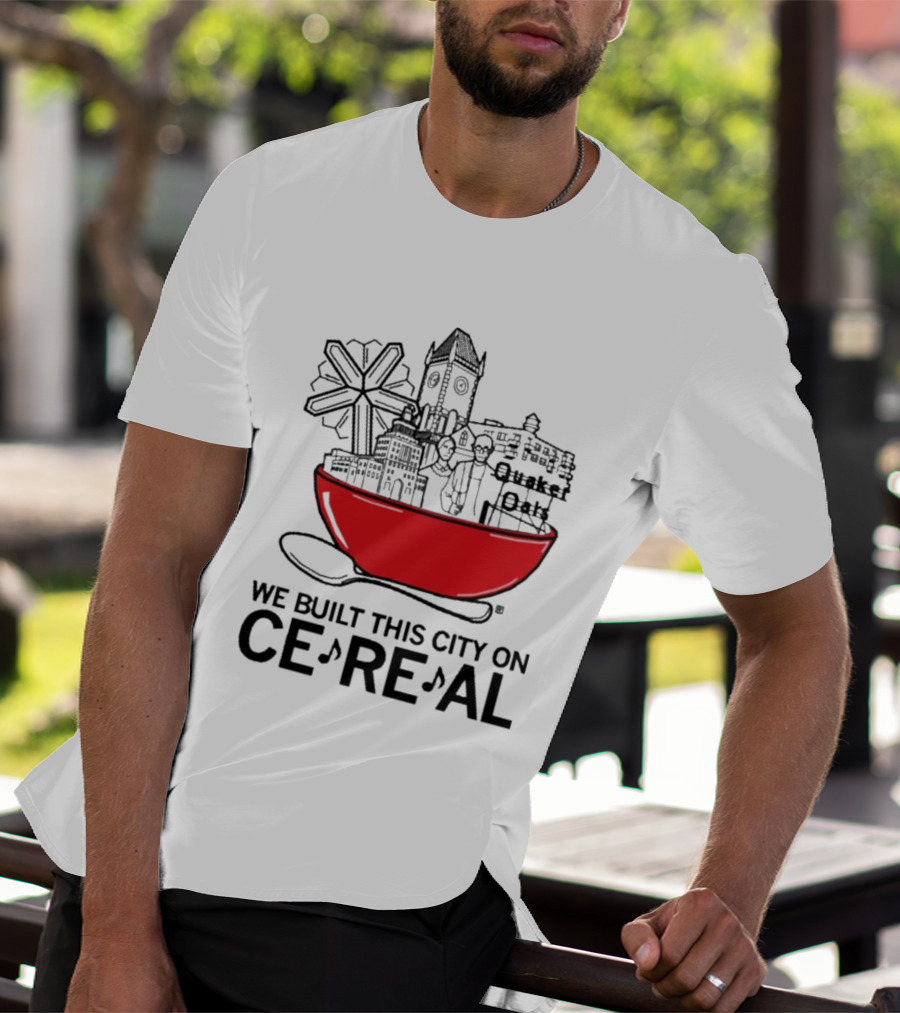 We Built This City On Ce Re Al Red Bowl Skyline T-Shirt