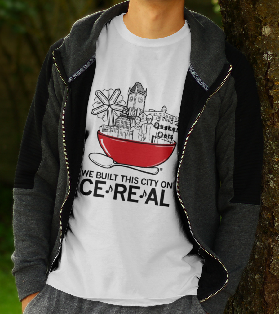 We Built This City On Ce Re Al Red Bowl Skyline T-Shirt