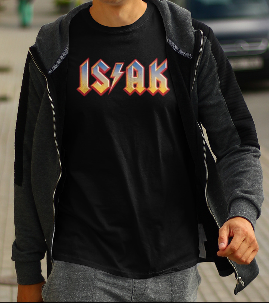 Alexander Isak ACDC Style Font Lightning Bolt T-Shirt