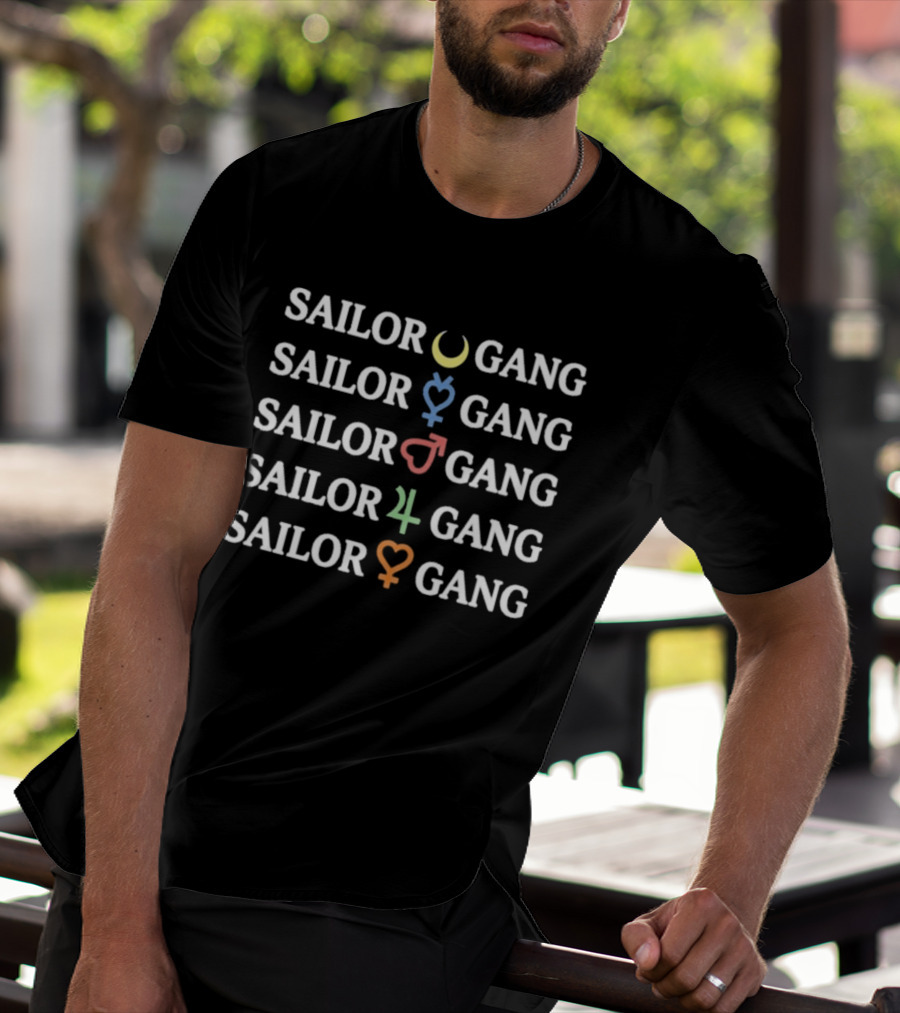Sailor Moon Symbols Gang Moon Heart Planet Signs T-Shirt