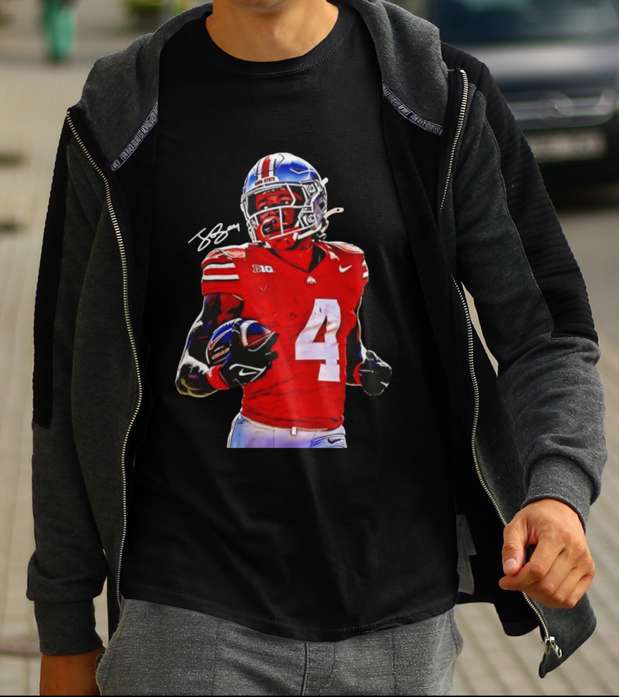 Jeremiah Smith Ohio State Buckeyes Football Number 4 T-Shirt