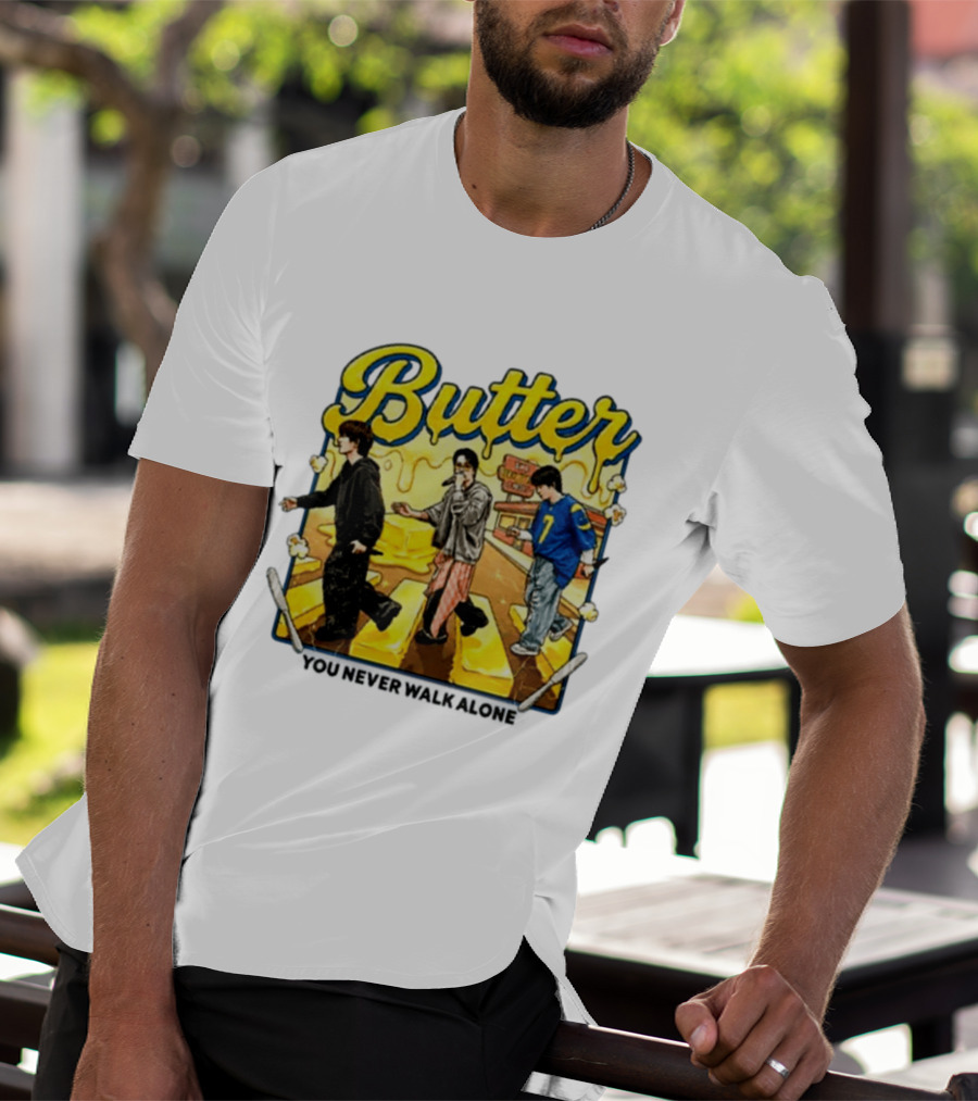 Butter BTS You Never Walk Alone Yellow Aesthetic Pop T-Shirt