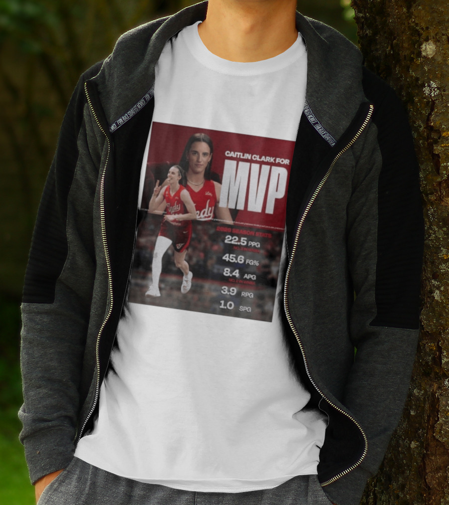 Caitlin Clark For MVP 2026 Stats 22.5 PPG 45.6 FG% 8.4 APG 3.9 RPG 1.0 SPG T-Shirt