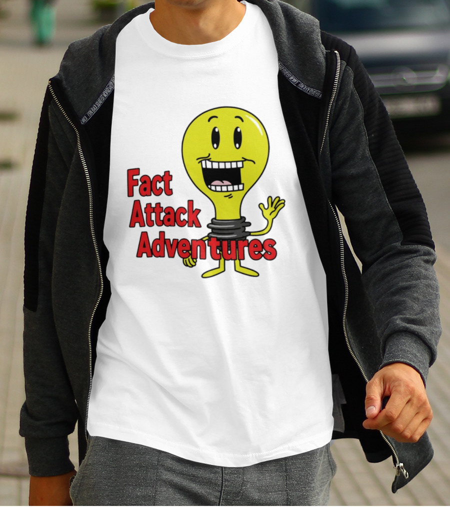 Fact Attack Adventures Smiling Light Bulb T-Shirt