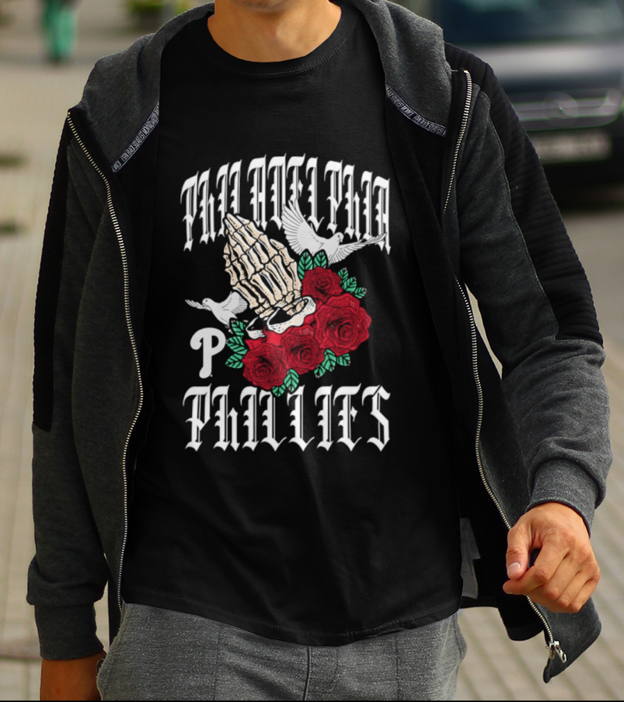 Philadelphia Phillies Gothic Bloom Halloween 2026 T-Shirt