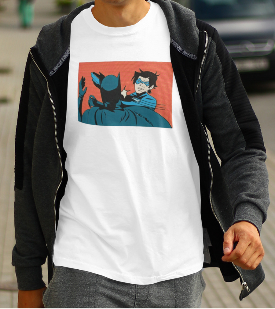 Nightwing Slaps Batman Dick Grayson Meme Comic Panel T-Shirt