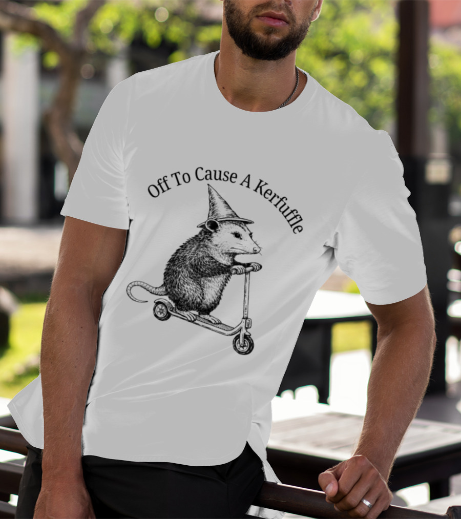 Off To Cause A Kerfuffle Opossum Wizard Hat Scooter T-Shirt