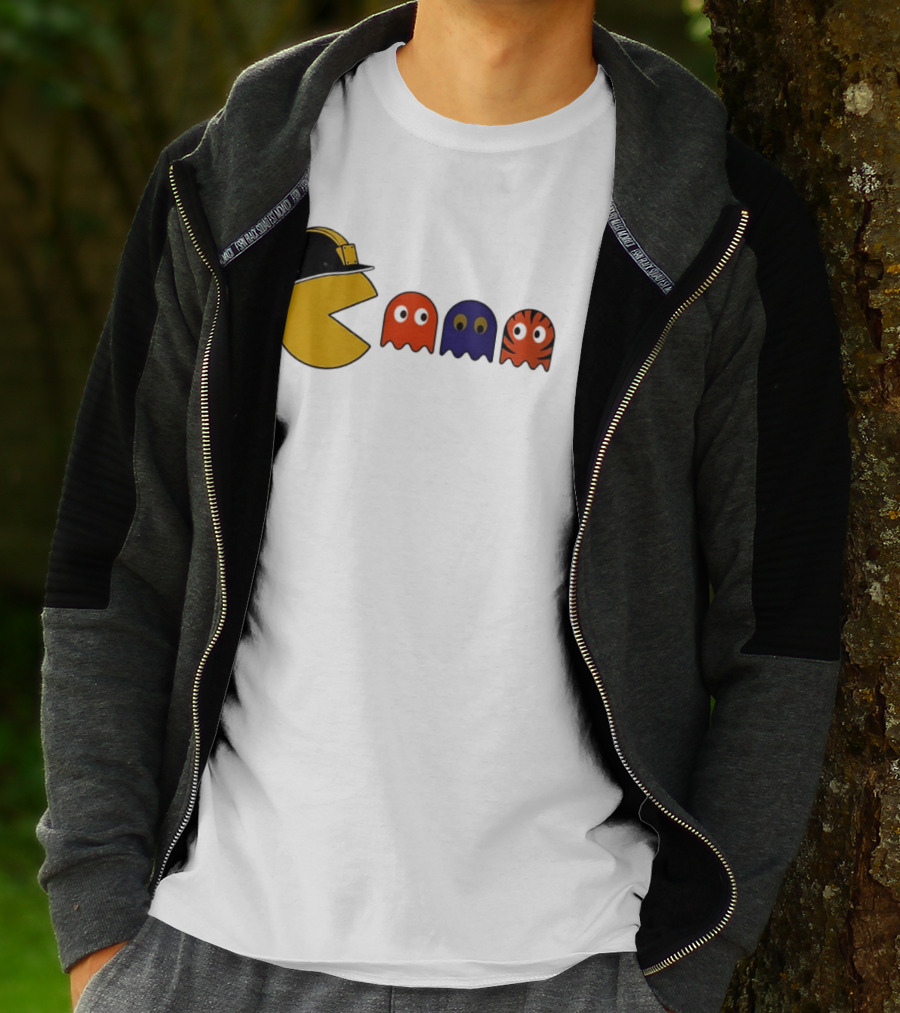 Pacman Hard Hat Ghosts Retro Gaming T-Shirt