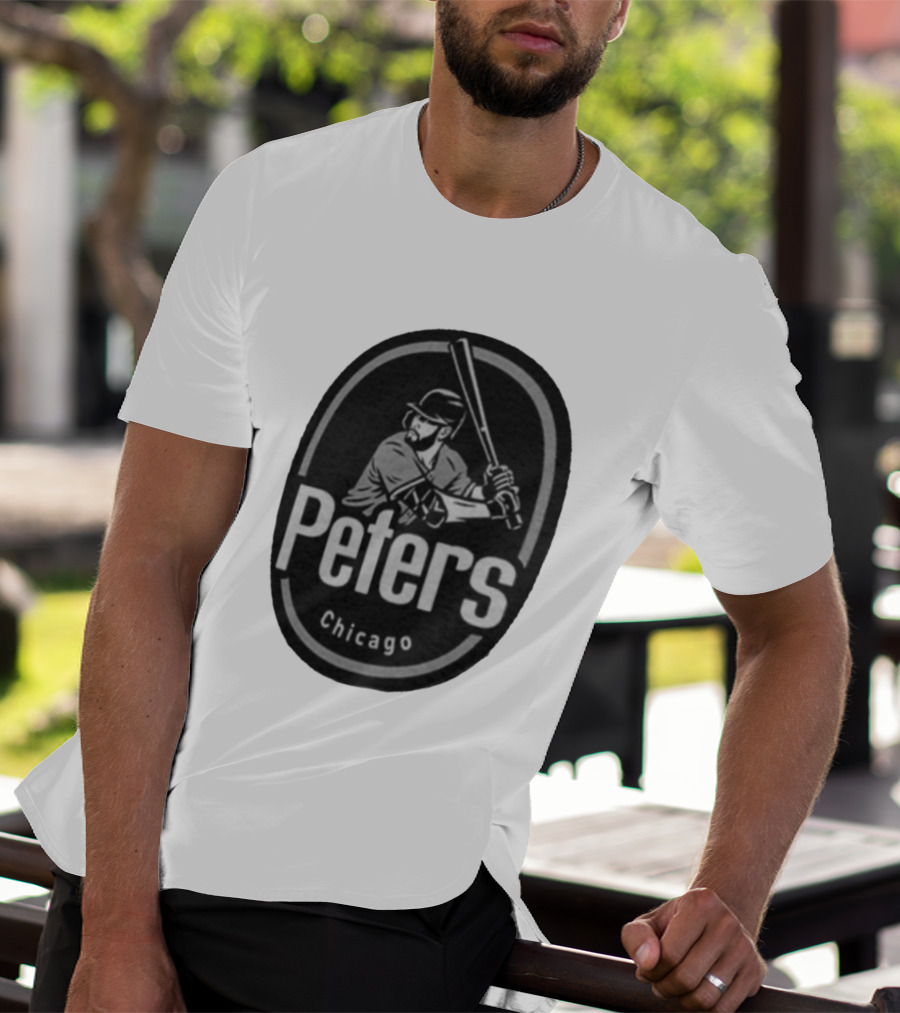 Peters Chicago Baseball Player Illustration White Sox T-Shirt