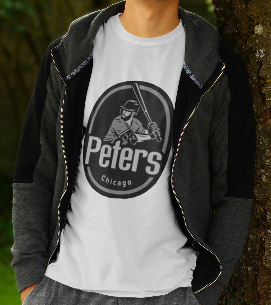 Peters Chicago Baseball Player Illustration White Sox T-Shirt