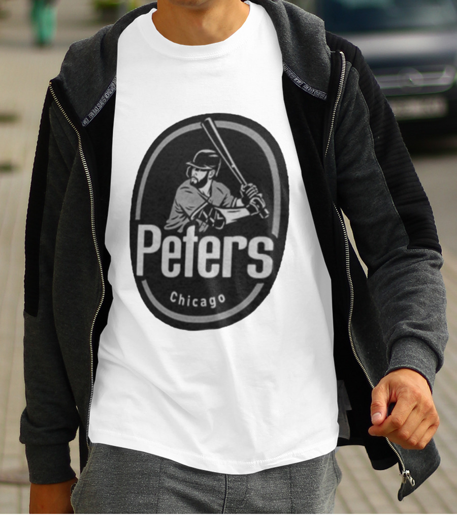 Peters Chicago Baseball Player Illustration White Sox T-Shirt